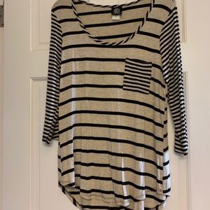 Black and Tan striped tunic top